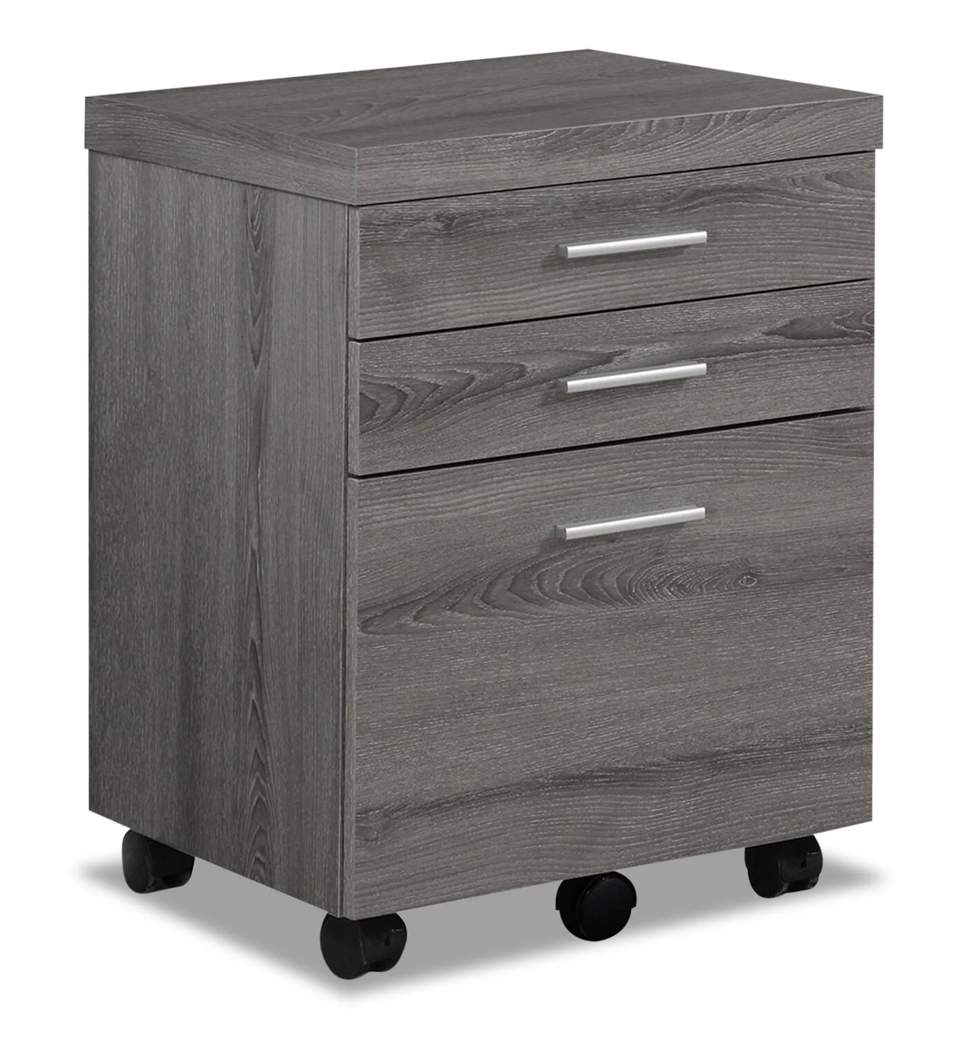 Bruno 18.25" 3-Drawer Filing Cabinet - Dark Grey