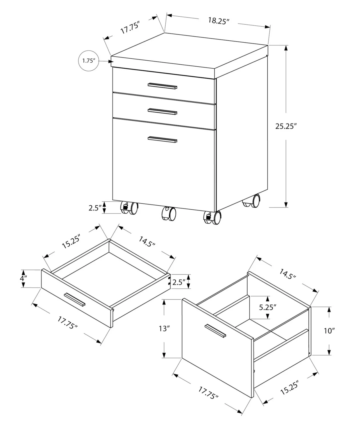 1678-bruno-18-25-3-drawer-filing-cabinet-grey-3.webp Bruno 18.25" 3-Drawer Filing Cabinet - Grey