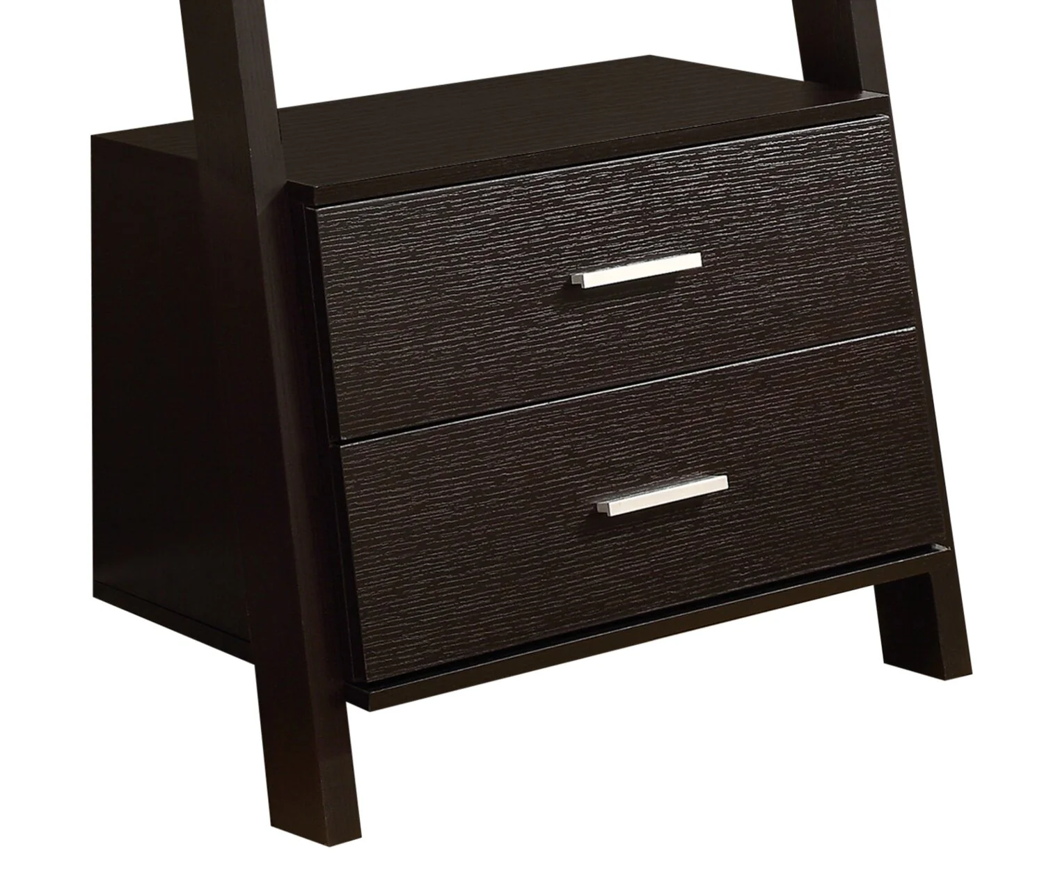 Ronan 25.5" Ladder Bookcase with Open Shelves & 2-Drawers - Espresso