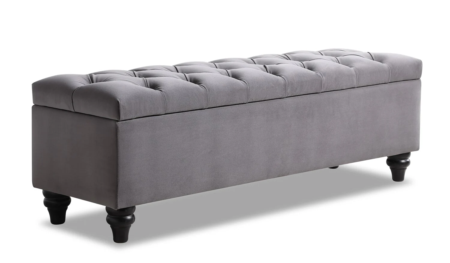 Sage 57" Storage Bench - Grey Velvet