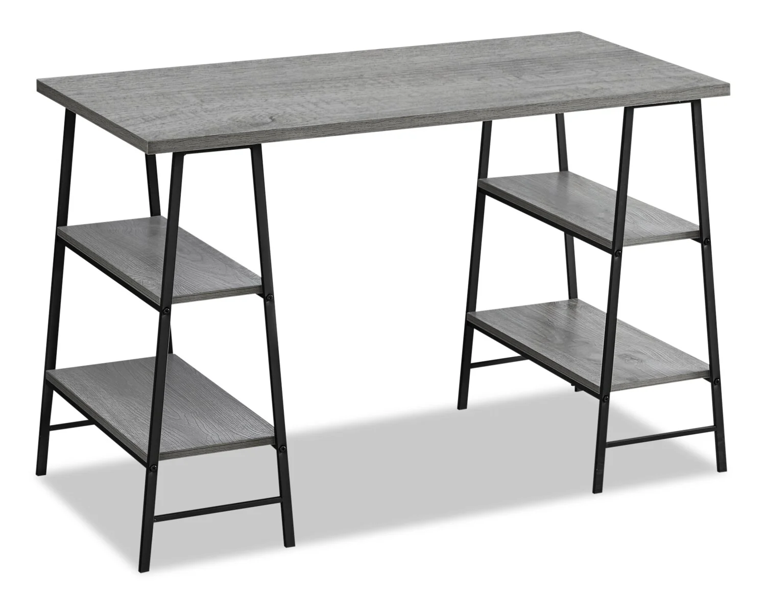 Jonnie 47.25" Office Desk with Sawhorse-style Legs - Grey