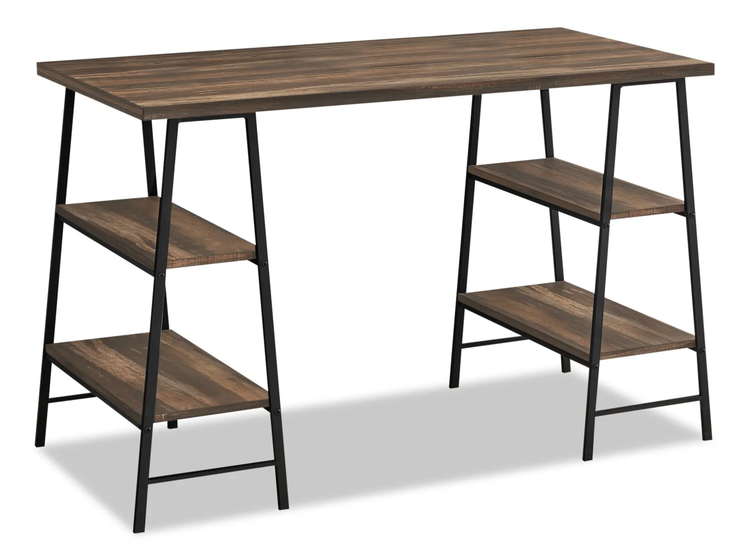 Jonnie 47.25" Office Desk with Sawhorse-style Legs - Brown