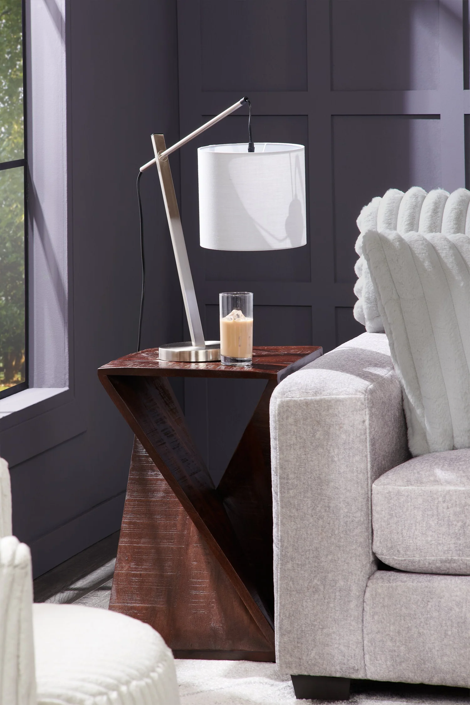 Dexter 24" Modern Brushed Steel Table Lamp