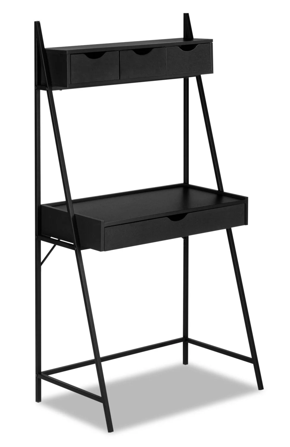 Norris 31.5" Compact Office Desk with 4-Drawers - Black