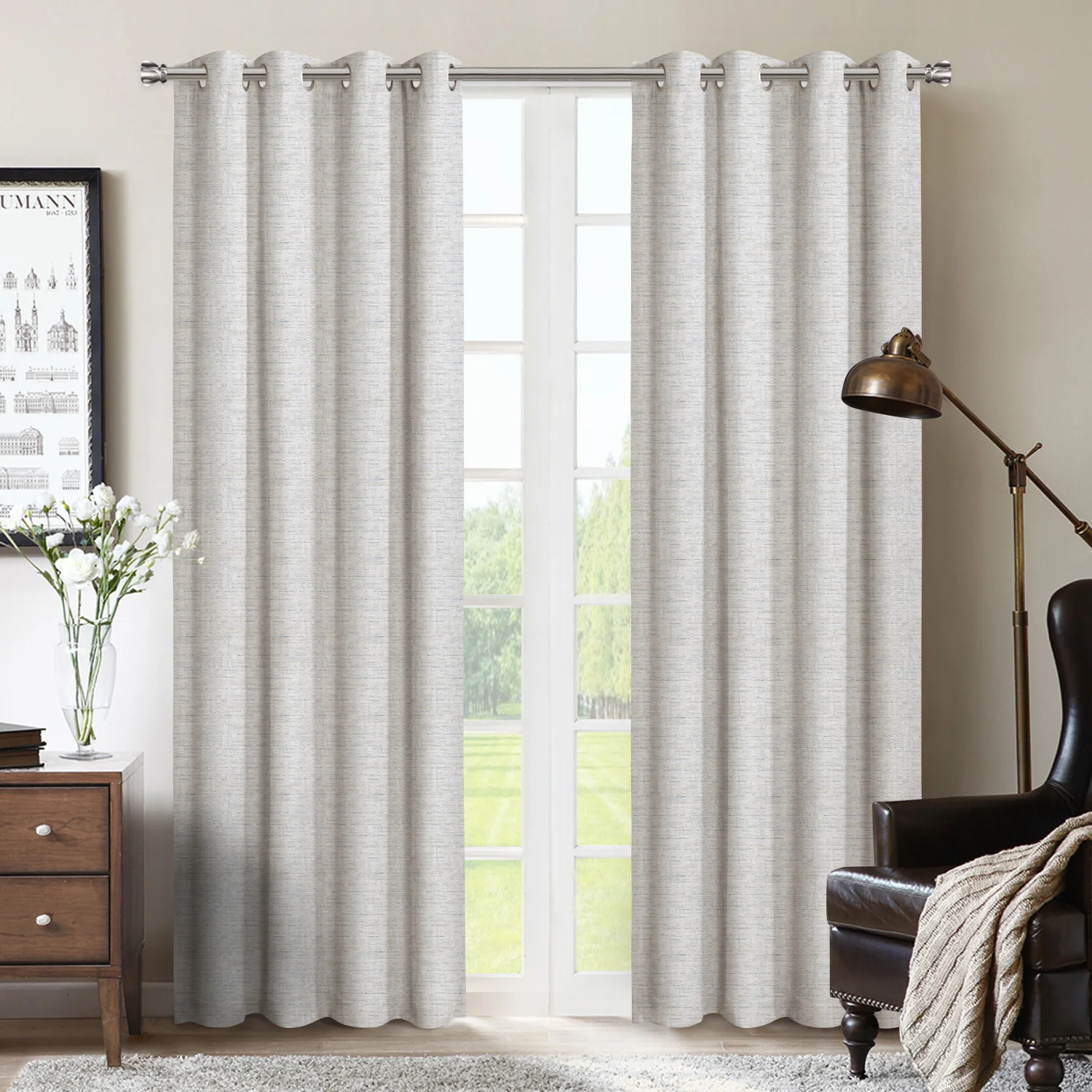 Adams Blackout Grommet Panel (pair) 54x84" Natural Window Panel