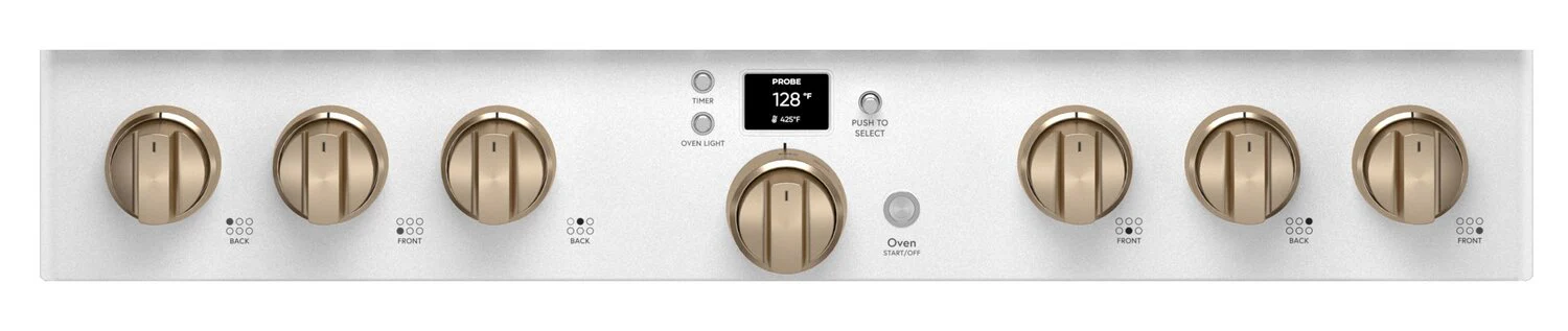 Cafe 6.2 Cu. Ft. Smart Gas Range with True European Convection and Self Clean Racks - Matte White - CGY366P4TW2