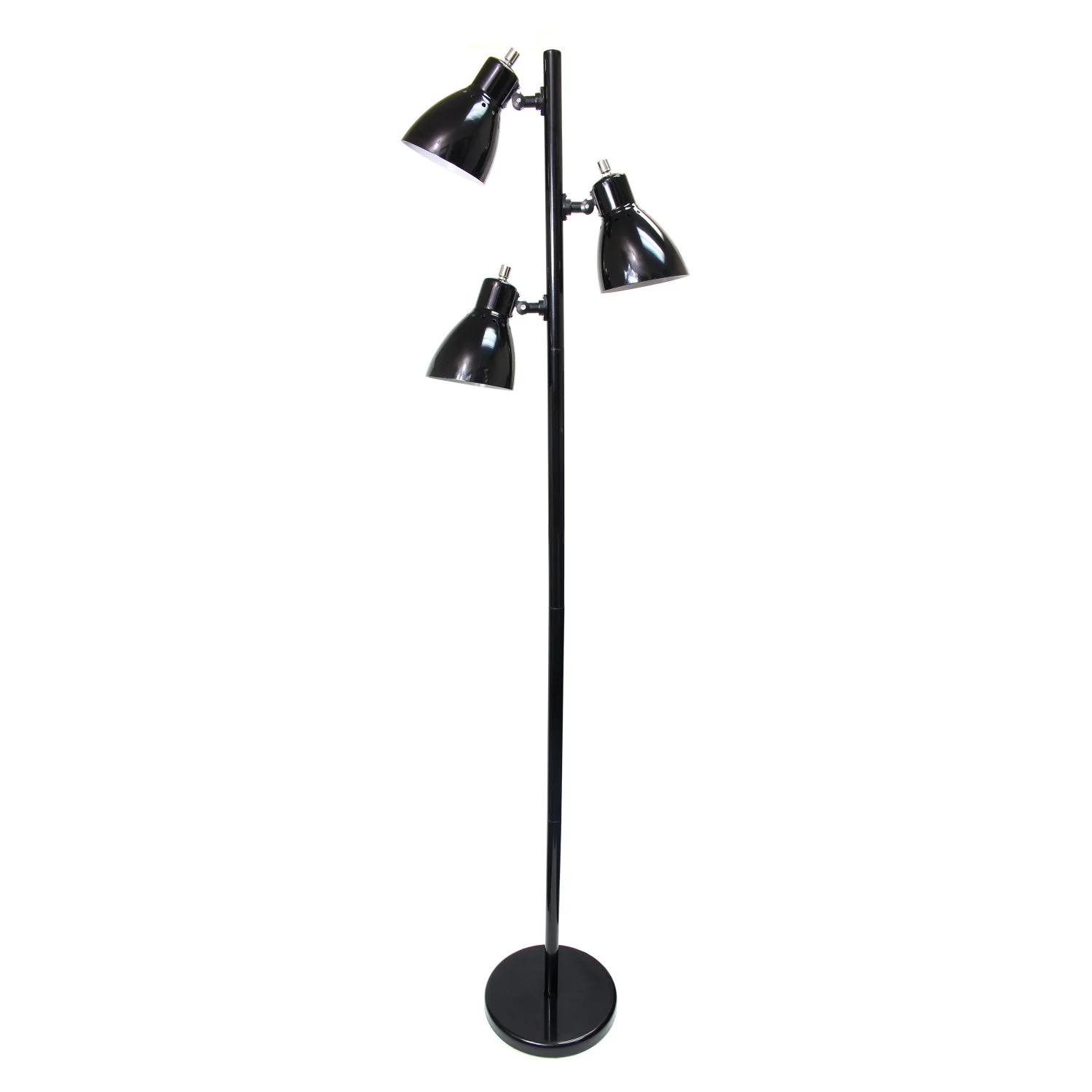 Simple Designs Metal 3-light Tree Floor Lamp, Black Finish