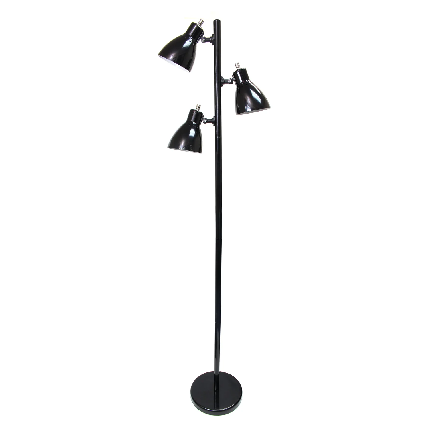 Simple Designs Metal 3-light Tree Floor Lamp, Black Finish