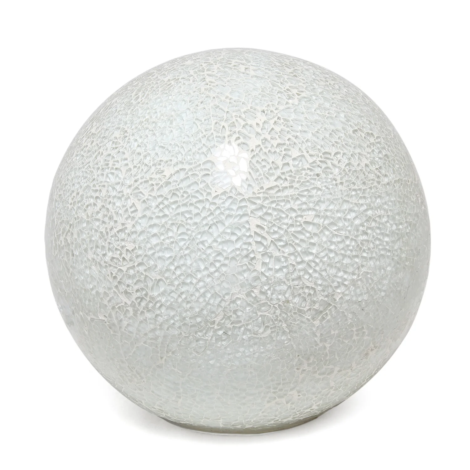 Simple Designs 1 Light Mosaic Stone Ball Table Lamp, White
