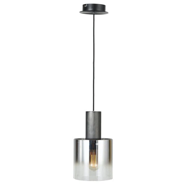 Henley 1-Light Satin Black and Smoke Glass Pendant