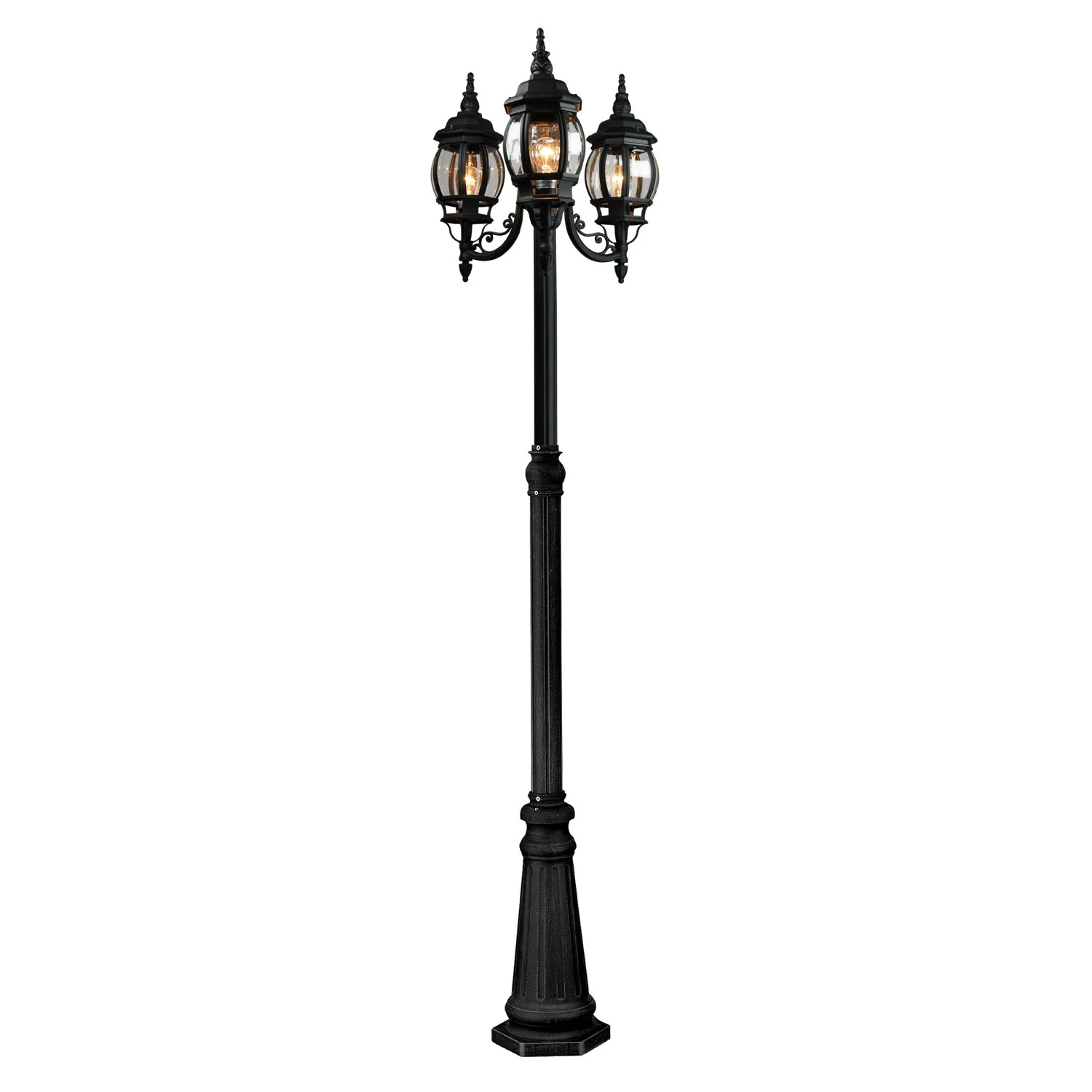1973-classico-3-light-outdoor-black-lantern-and-post-1.webp Classico 3-Light Outdoor Black Lantern and Post