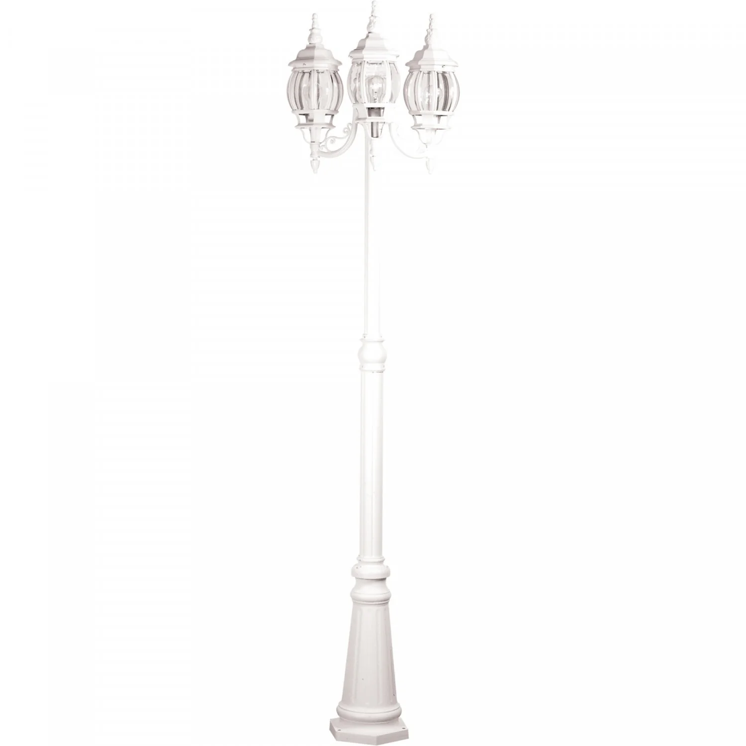 Classico 3-Light Outdoor White Lantern and Post