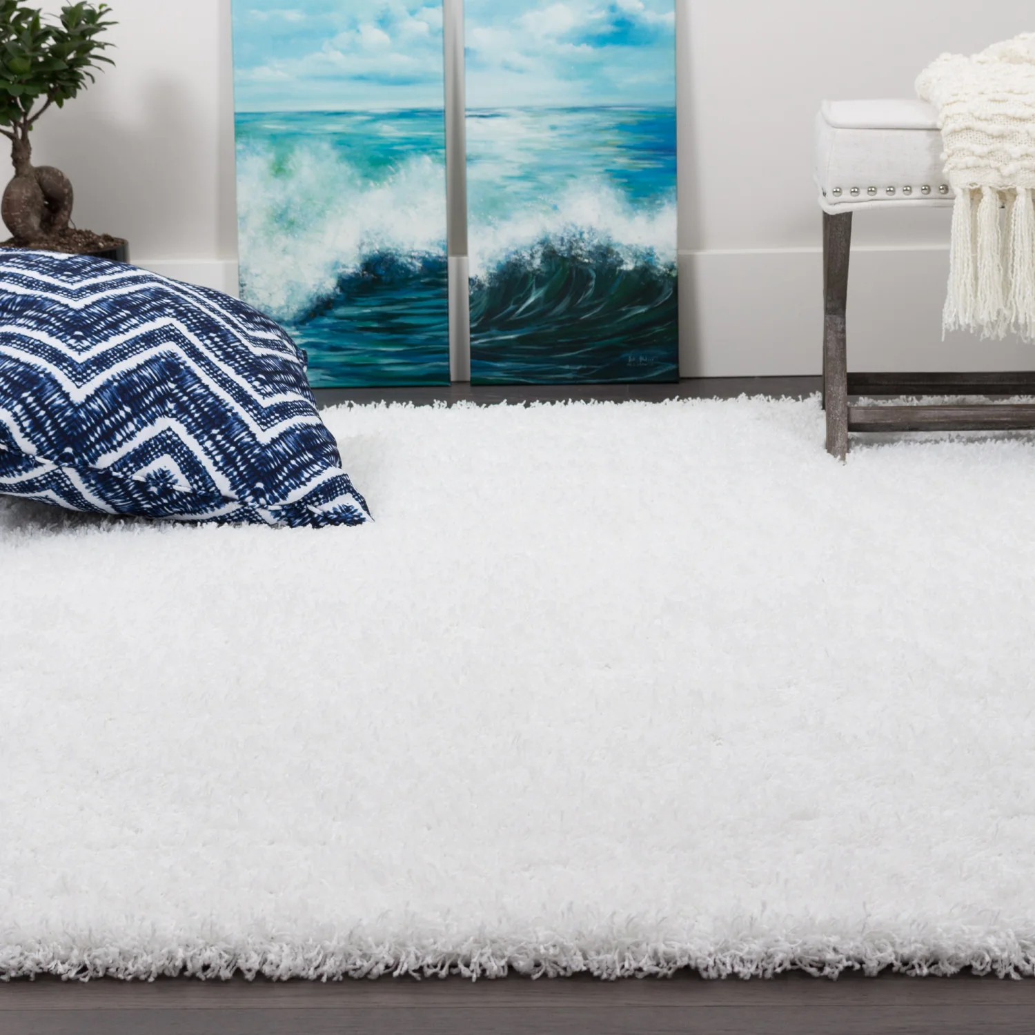 Victoria White Shag 5 x 8 Area Rug
