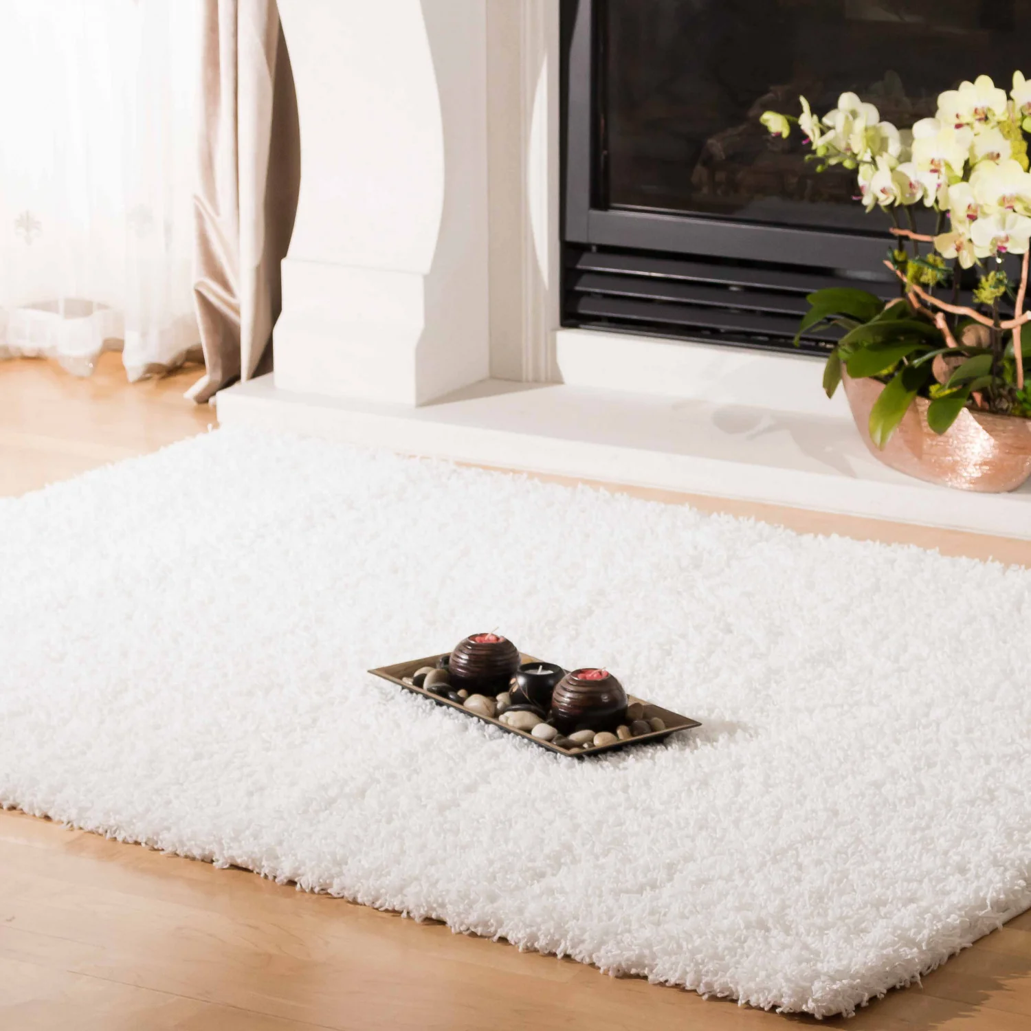 Victoria White Shag 5 x 8 Area Rug