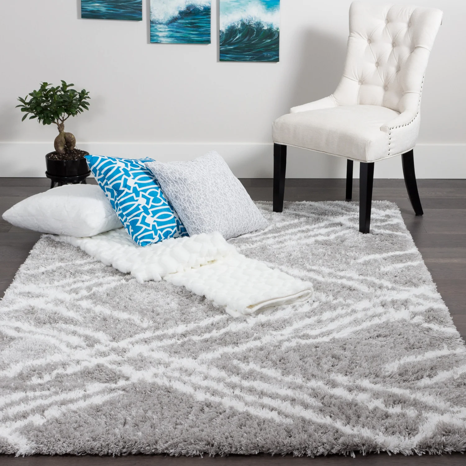 Ker Grey Lines 4x6 Area Rug