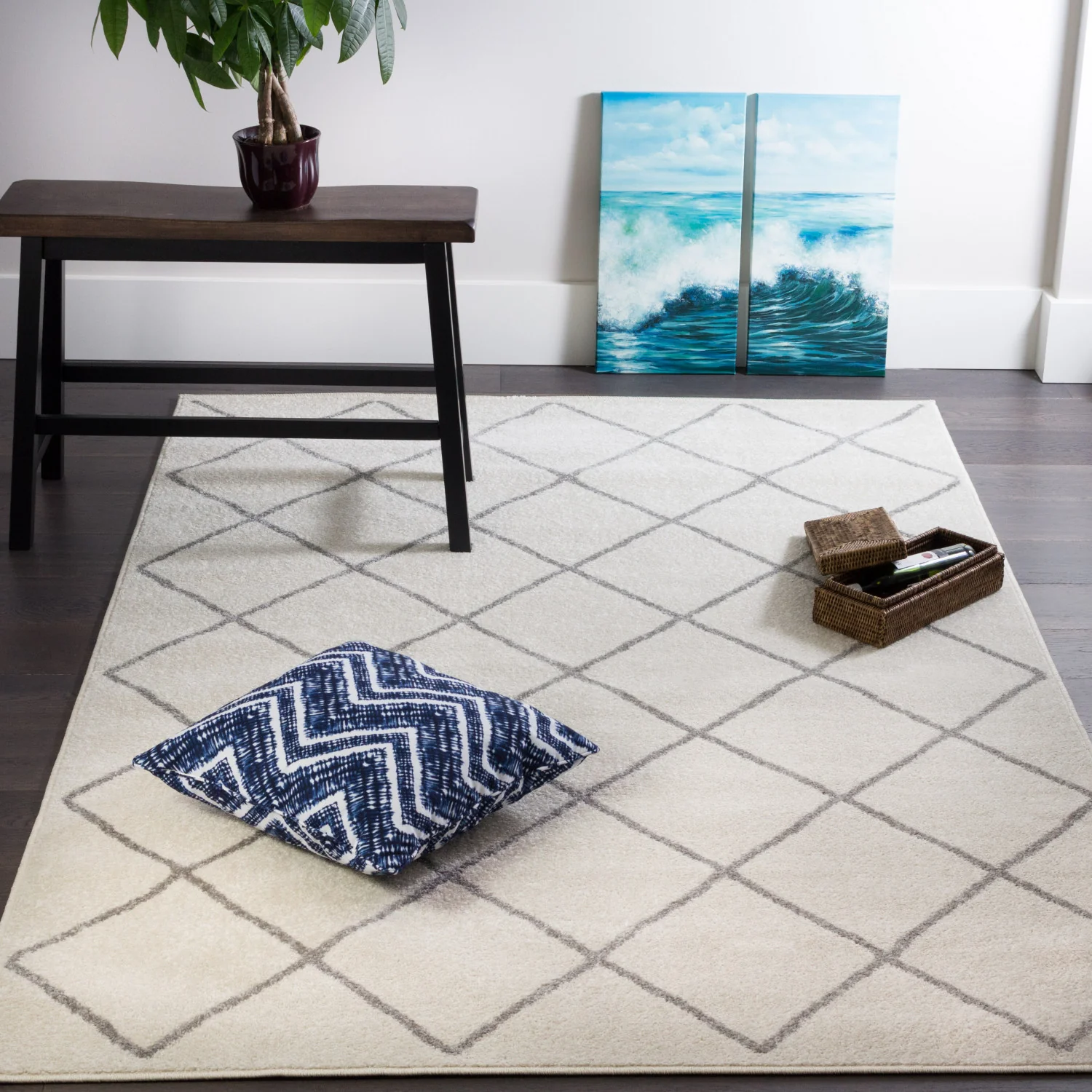 Lav Lat Basics W 5x8 Area Rug