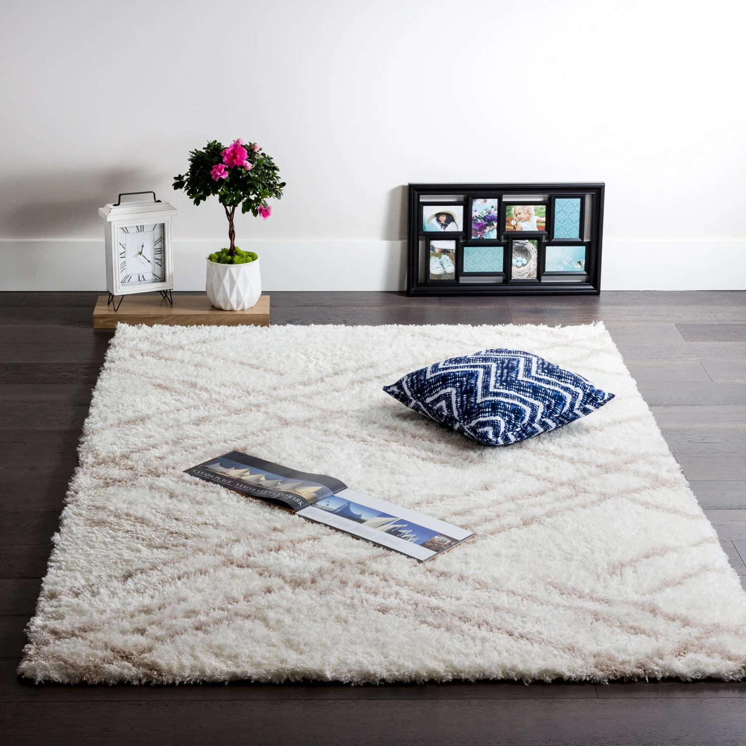Ker Cream Lines 3x5 Area Rug