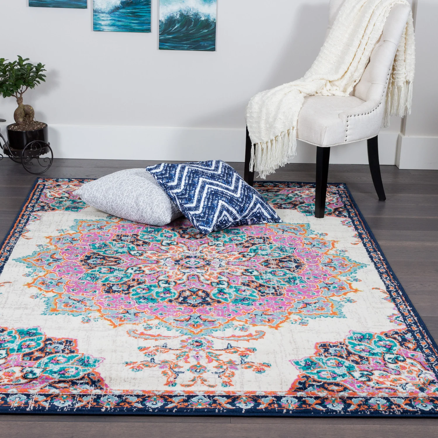 Sav Vin Pink 3x5 Area Rug