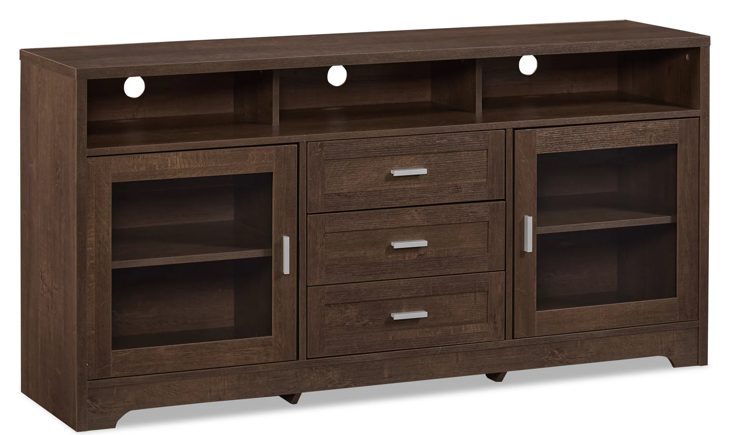 Melody 60" TV Stand with Storage and Cable Management for TVs up to 65"- Brown