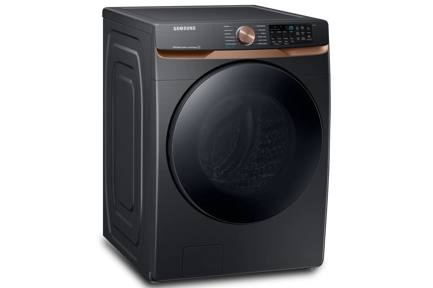 Samsung 5.8 Cu. Ft. Front-Load Steam Washer - Black Stainless Steel - Stackable - WF50BG8300AVUS