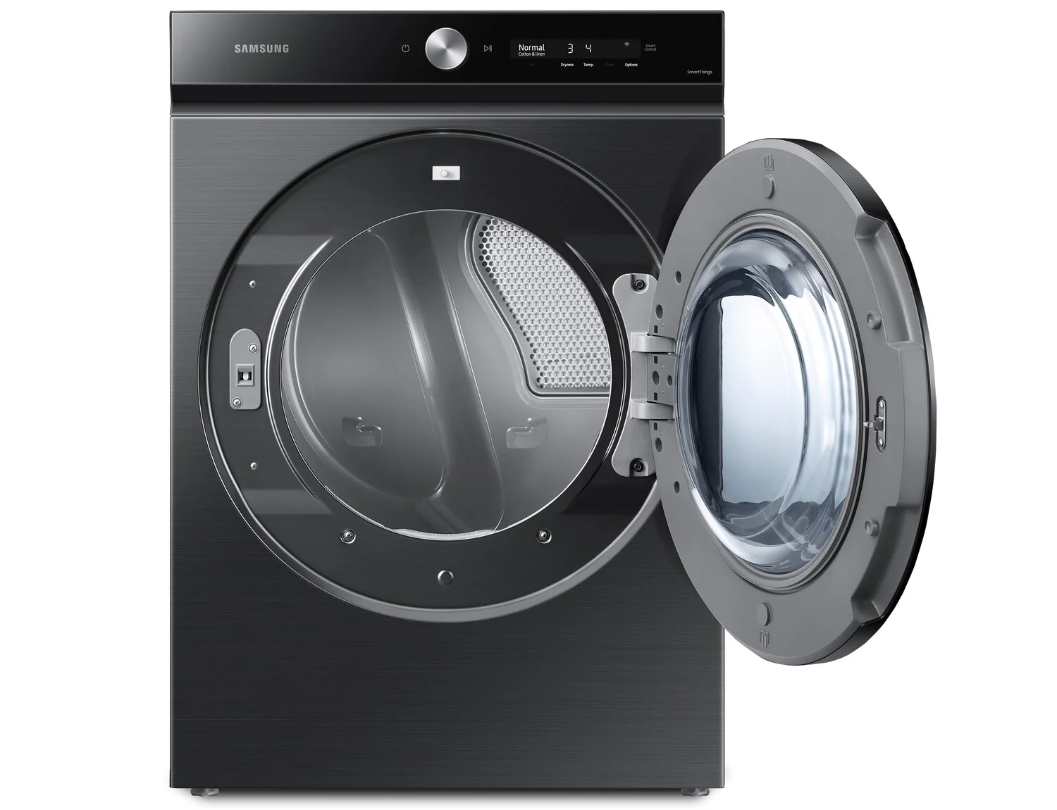 Samsung 7.6 Cu. Ft. Electric Dryer with Steam - Black Stainless Steel - Stackable - DVE53BB8700VAC