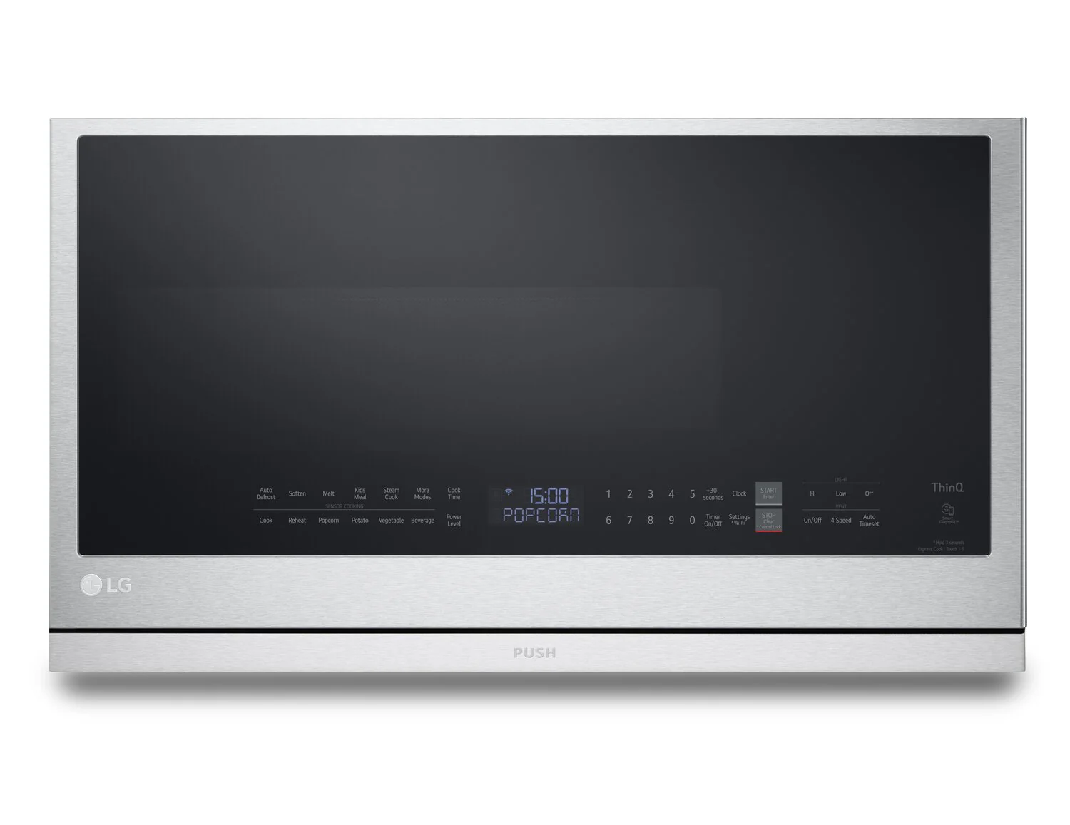 LG 2.1 Cu. Ft. Over-the-Range Microwave with ExtendaVent? and Sensor Cooking - Smudge Proof Stainless Steel - MVEL2137F