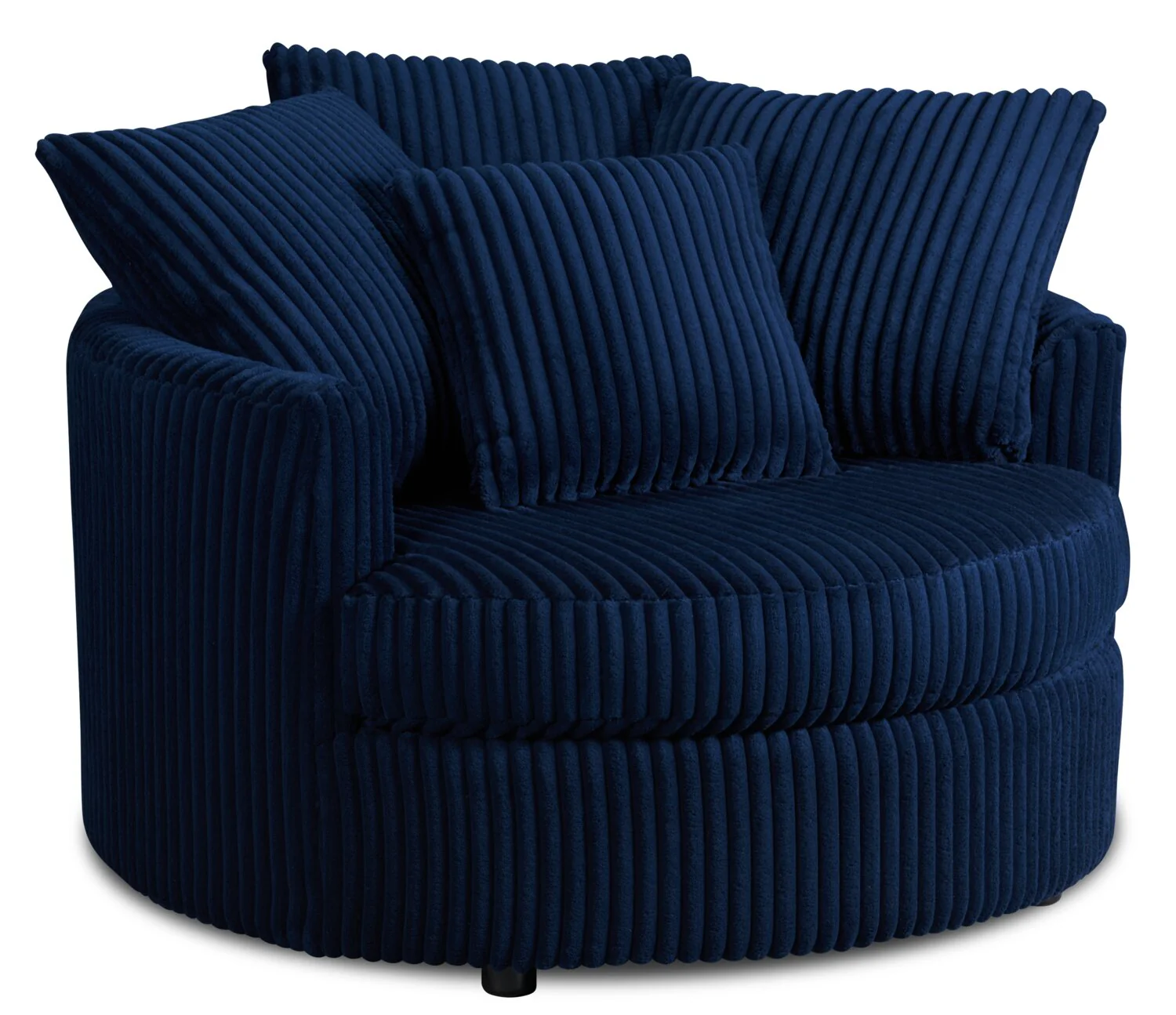 Made in Canada Grande 48" Chenille Fabric Cuddler Accent Chair - Groove Midnight Blue