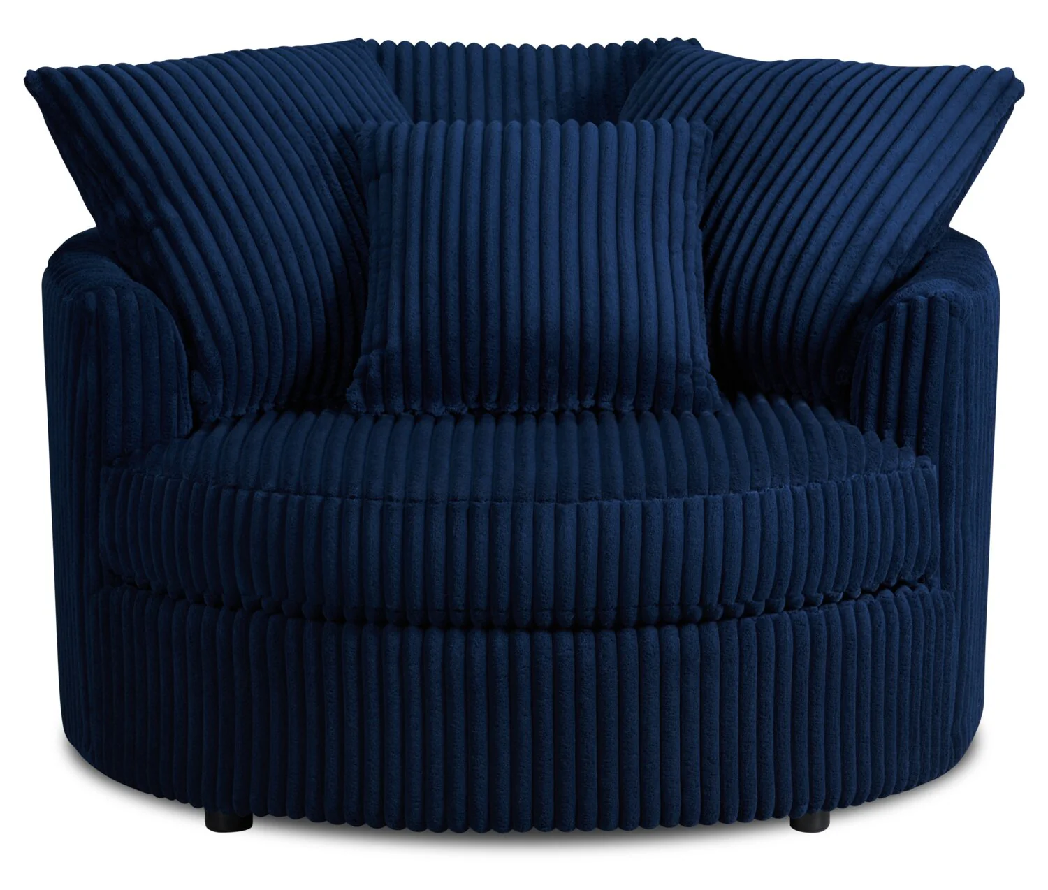 Made in Canada Grande 48" Chenille Fabric Cuddler Accent Chair - Groove Midnight Blue