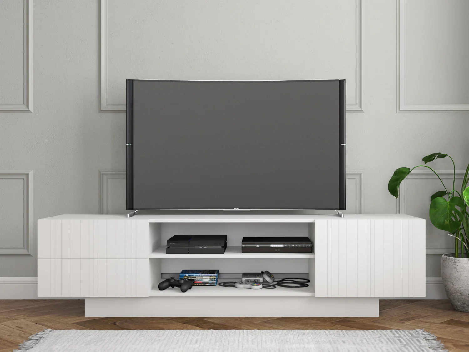 Nordika 72" TV Stand - White