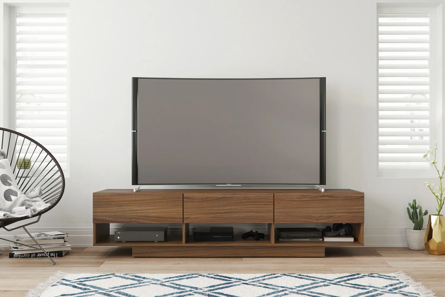 Nordika 72" TV Stand - Walnut