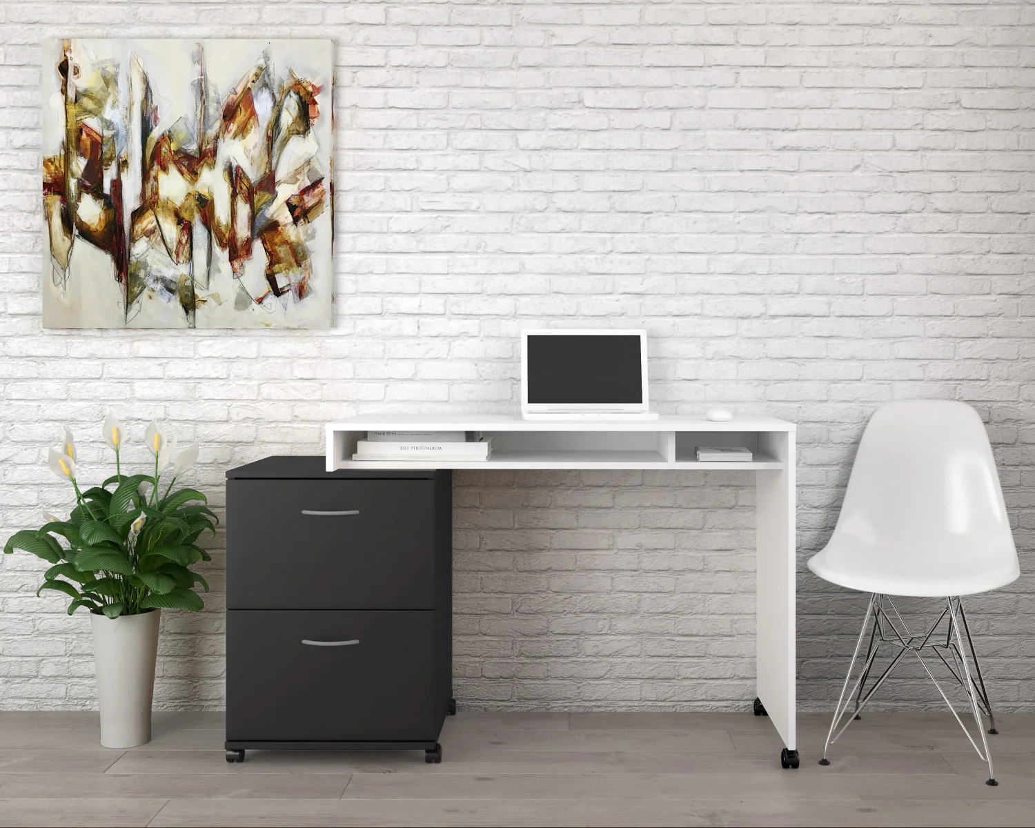 Nordika 2-Drawer Filing Cabinet - Black