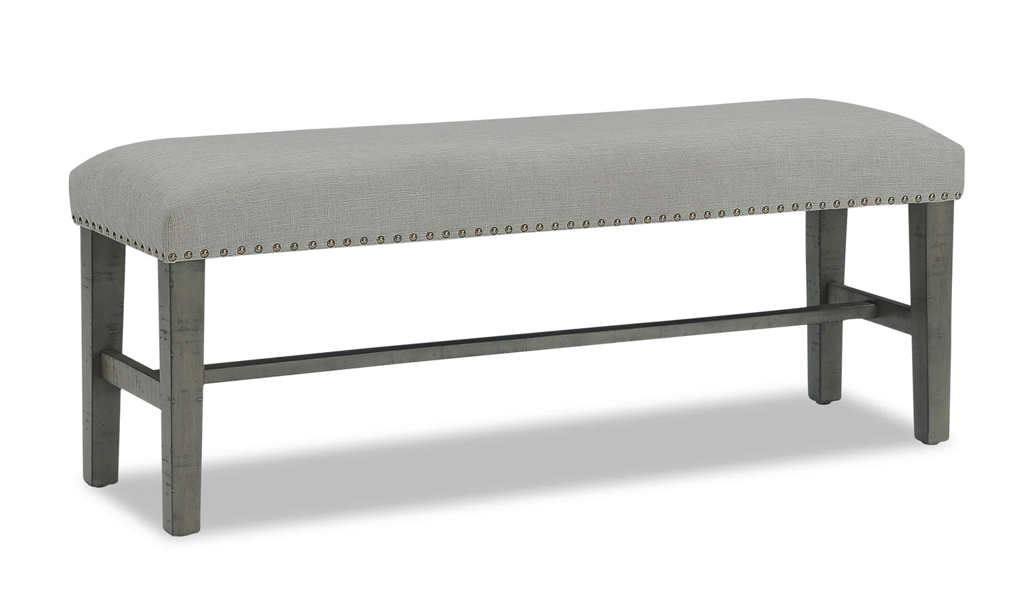 Alto Dining Bench with Linen-Look Fabric, 46"W - Grey