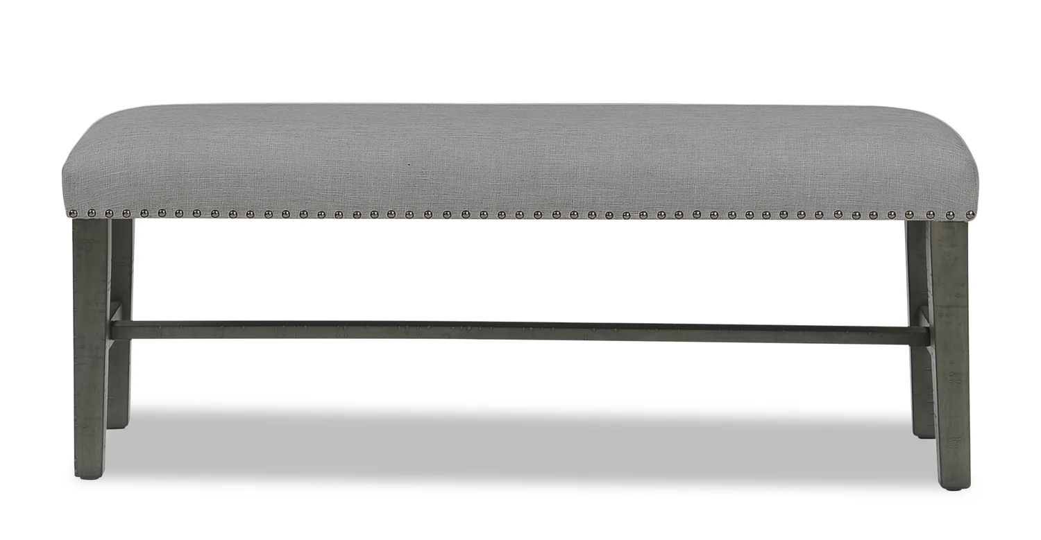 Alto Dining Bench with Linen-Look Fabric, 46"W - Grey