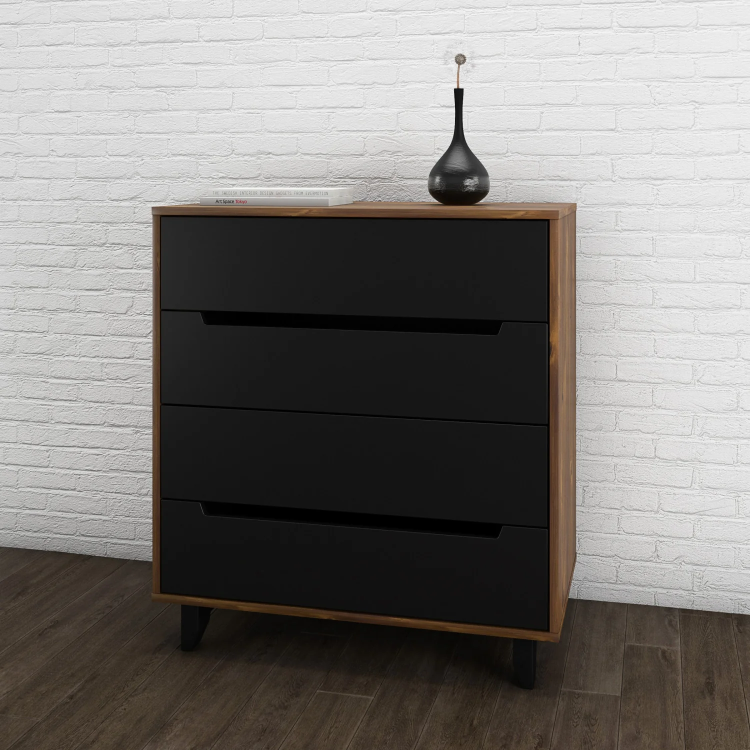 Nordika 4-Drawer Chest - Black