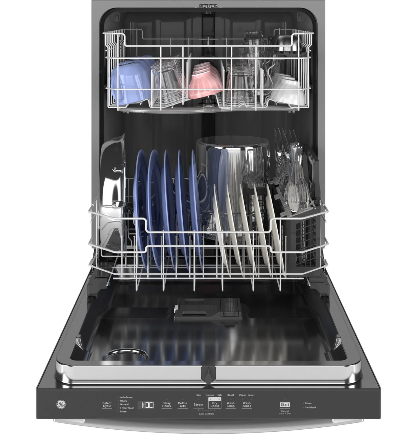 GE 24" 50 dBA Built-In Top-Control Smart Dishwasher with Steam and Sani - Stainless - GDT635HSRSS