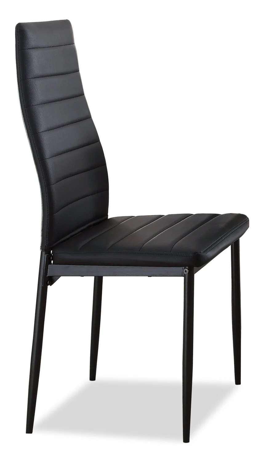 Onyx Dining Chair with Vegan-Leather Fabric, Metal - Black