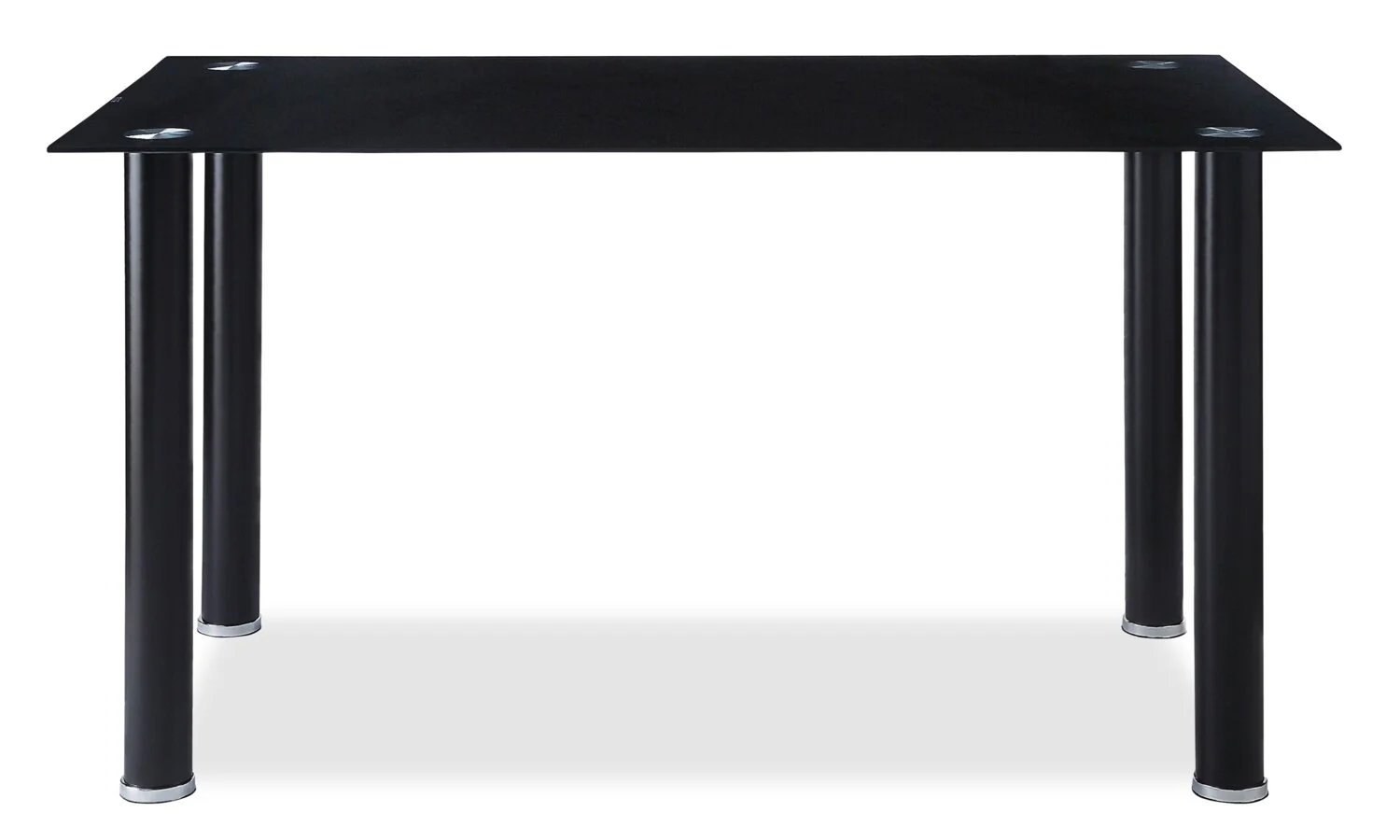 Onyx Dining Table with Glass Top, 55"W - Black