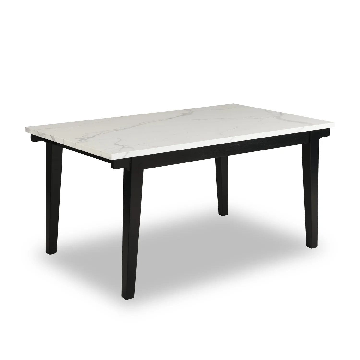 Verona Dining Table with Culture Marbled Top, 60"W - White