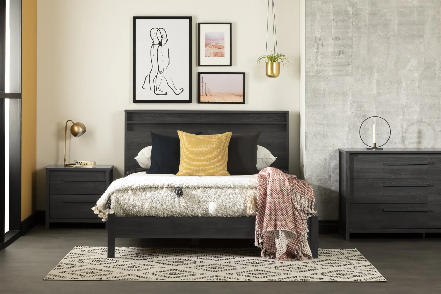 Tao 2-Drawer Nightstand - Grey Oak