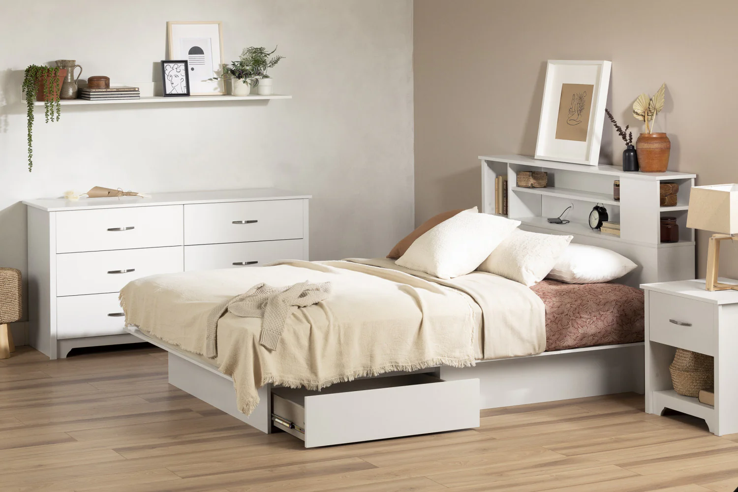 Fusion 1-Drawer Nightstand - Pure White