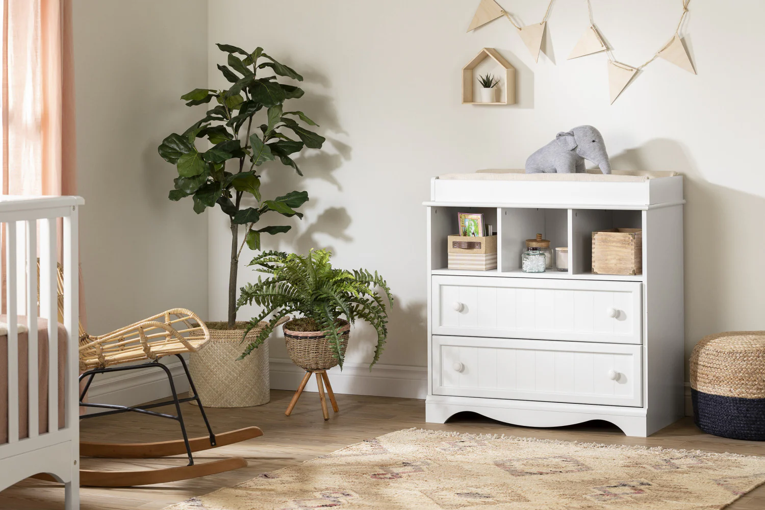 Savannah Narrow Changing Table - Pure White
