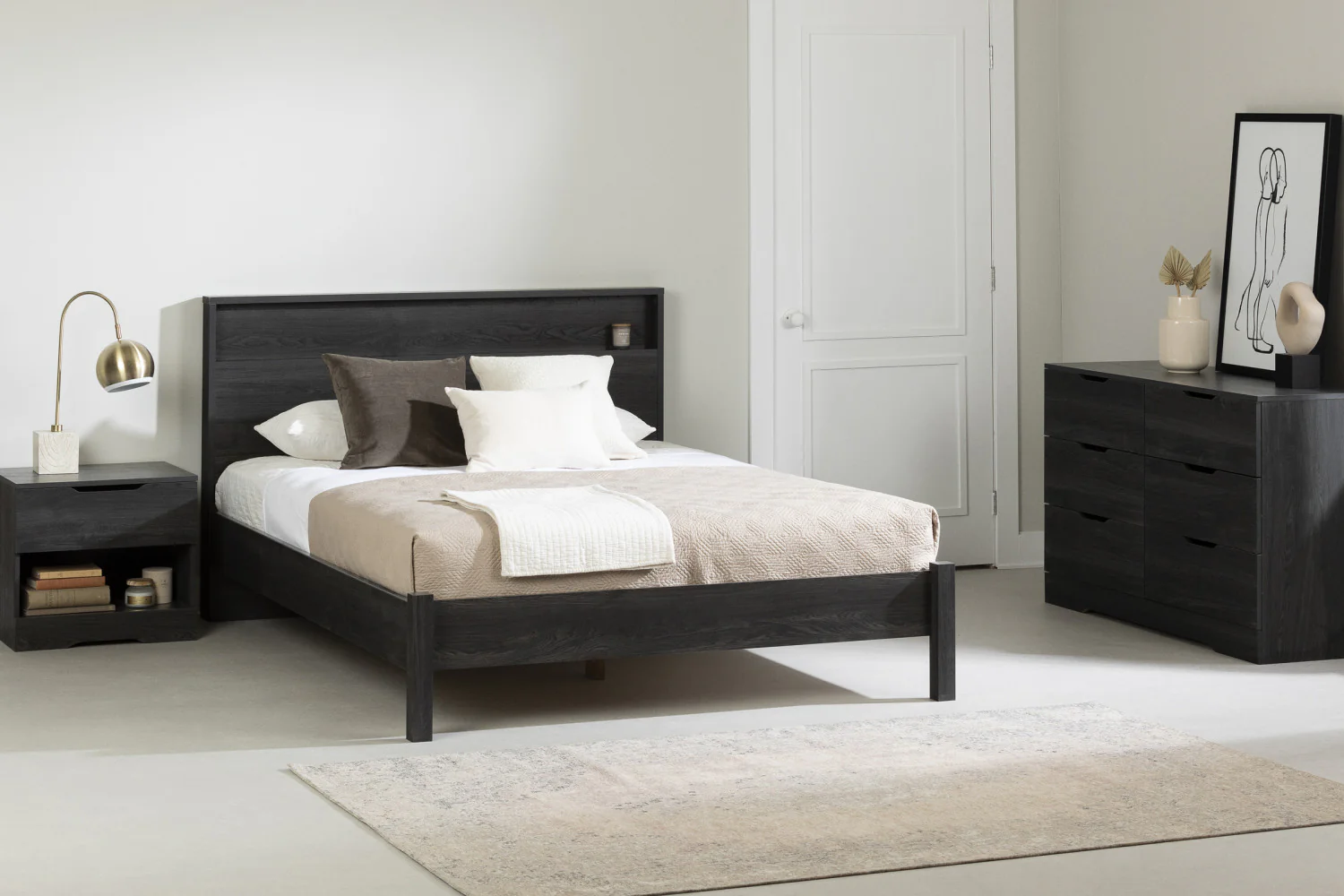 Holland Full/Queen Headboard - Grey Oak