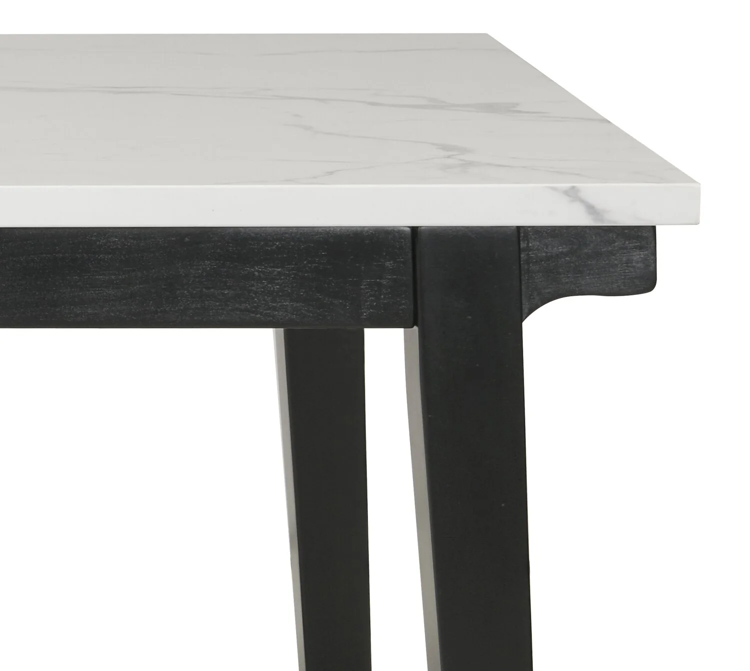 Verona 5pc Dining Set with Table & 4 Chairs, Culture Marbled Top, 60"W - White