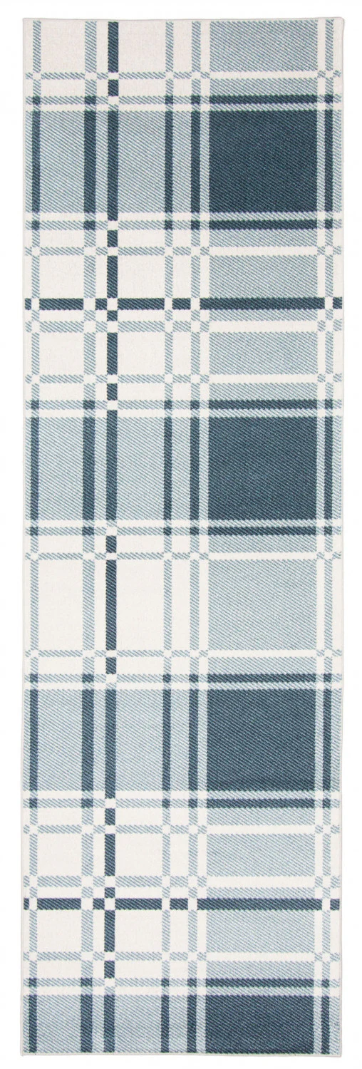 Roma Blue Machine Washable Area Rug - 2'6" x 8'0"