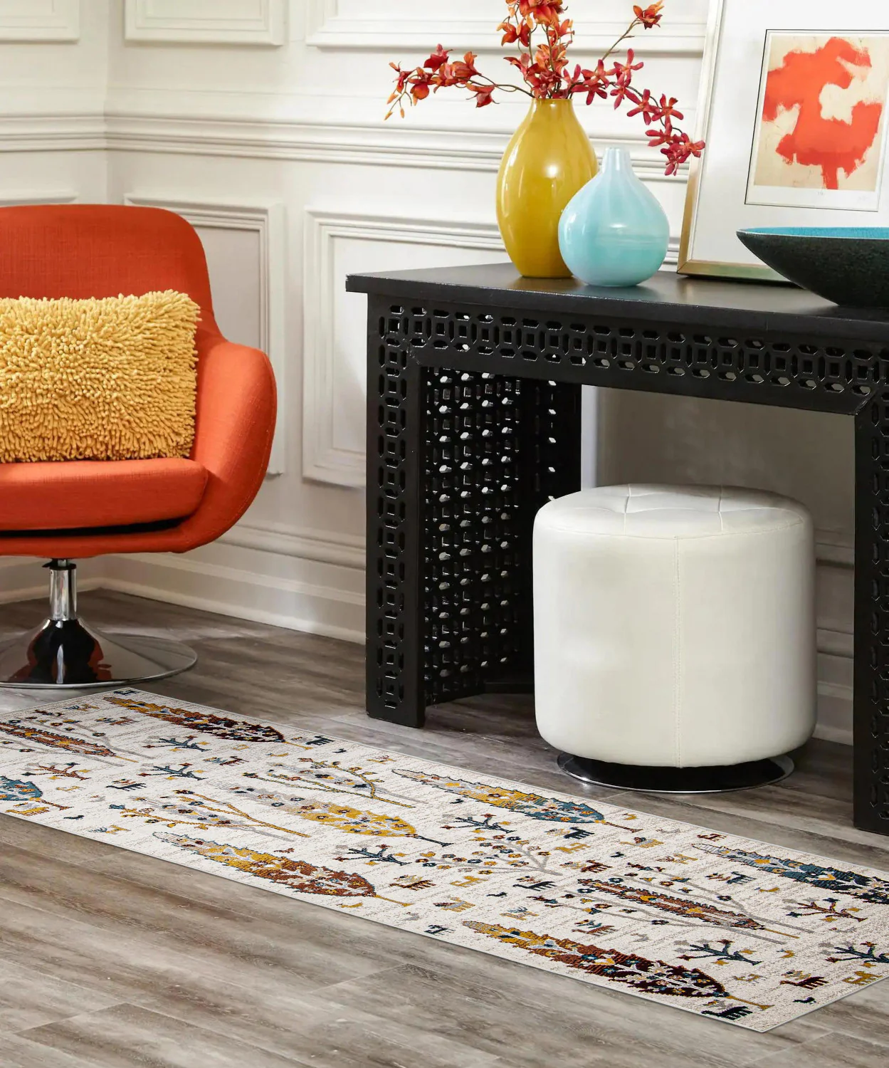 Pine Ivory Machine Washable Area Rug - 2'6" x 8'0"