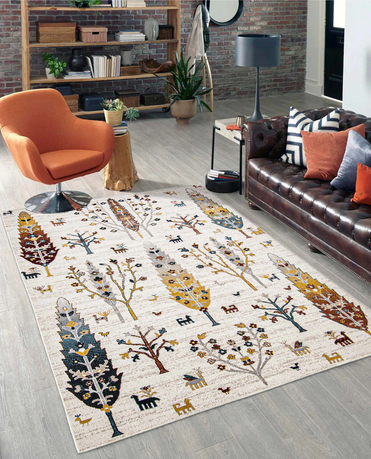 Pine Ivory Machine Washable Area Rug - 5'0" x 7'0"