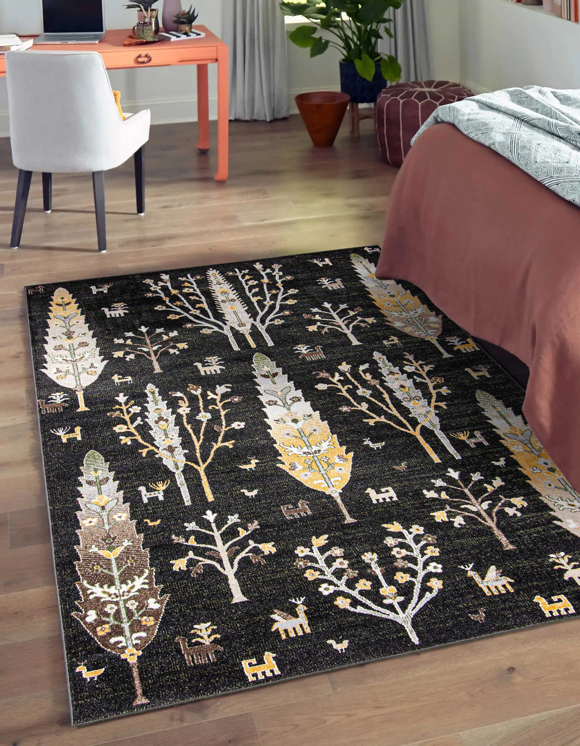 2490-pine-black-machine-washable-area-rug-3-0-x-5-0--3.webp Pine Black Machine Washable Area Rug - 3'0" x 5'0"