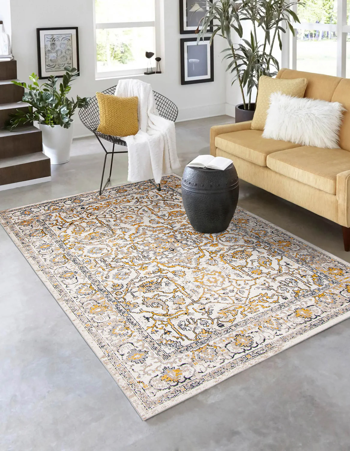Legacy Ivory Machine Washable Area Rug - 8'0" x 10'0"