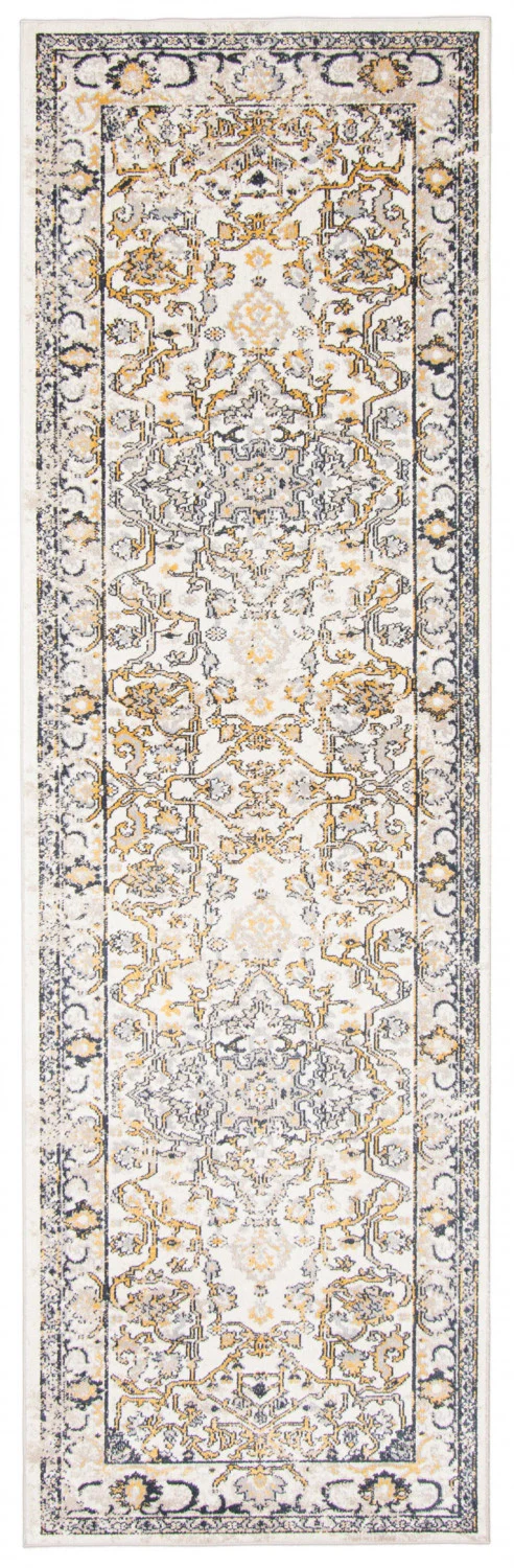 Legacy Ivory Machine Washable Area Rug - 2'6" x 8'0"