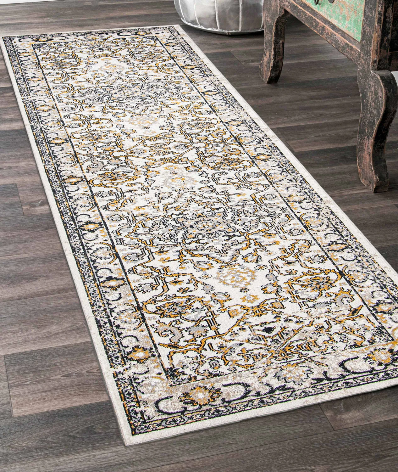 Legacy Ivory Machine Washable Area Rug - 2'6" x 8'0"